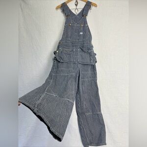 Vintage Lee Hickory Stripe Overalls 30x30 Carpenter Sanforized Union Made USA